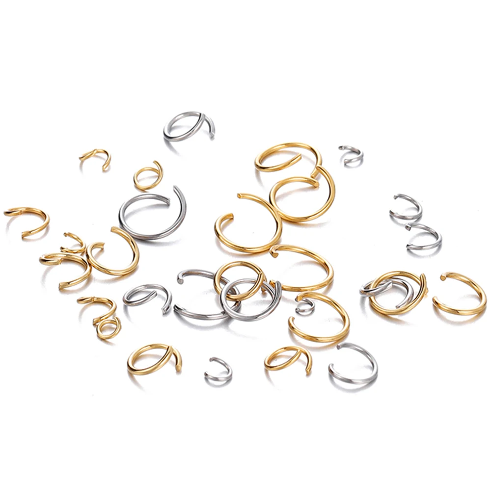 

100/200Pcs/Lot Stainless Steel Open Jump Rings Split Rings Connectors for DIY Jewelry Earring Necklace Making Accessories