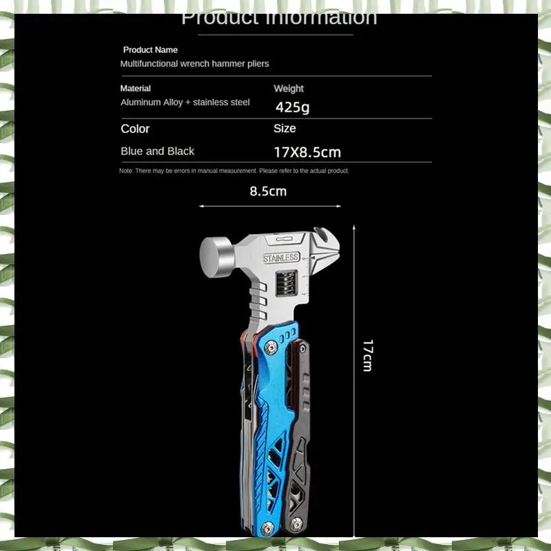 أداة احترافية متعددة الوظائف مطرقة مستديرة الرأس قابلة للطي مطرقة الأظافر كماشة مركبة الطوارئ المثبتة مجتمعة المتكاملة T