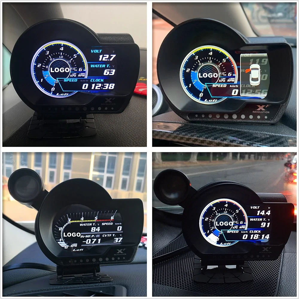 LUFI XF OBD2 Gauge Display Englische Version Digital Boost Revolution Instrument Auto Druck Afr RPM EXT Öl Meter Alarm Licht