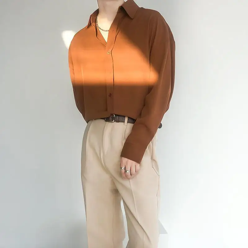 

Men's Clothing Solid Color Loose Ice Silk Shirt Summer Short Sleeve Minimalist Draped Office Ready Comfortable Stylish Fashion