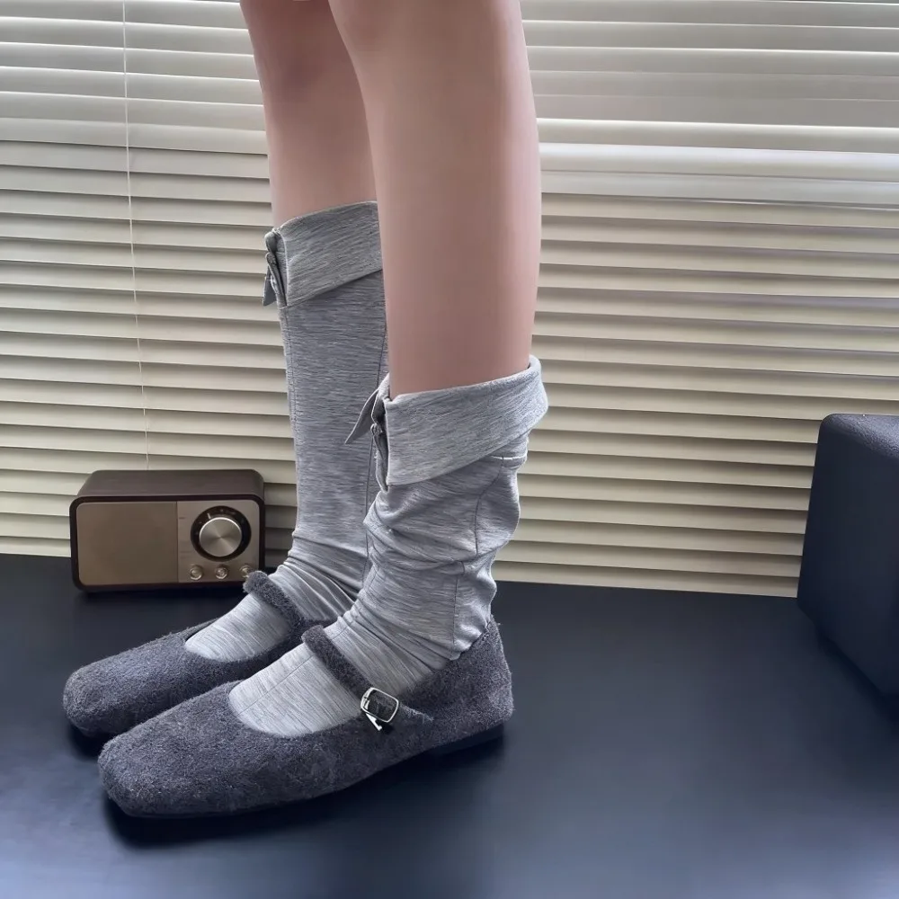 أزياء زر الوجه طوق الجوارب التلبيب بلون البولكا نقطة الجوارب الجدة المرقعة قصيرة الكاحل الجوارب الشارع الشهير