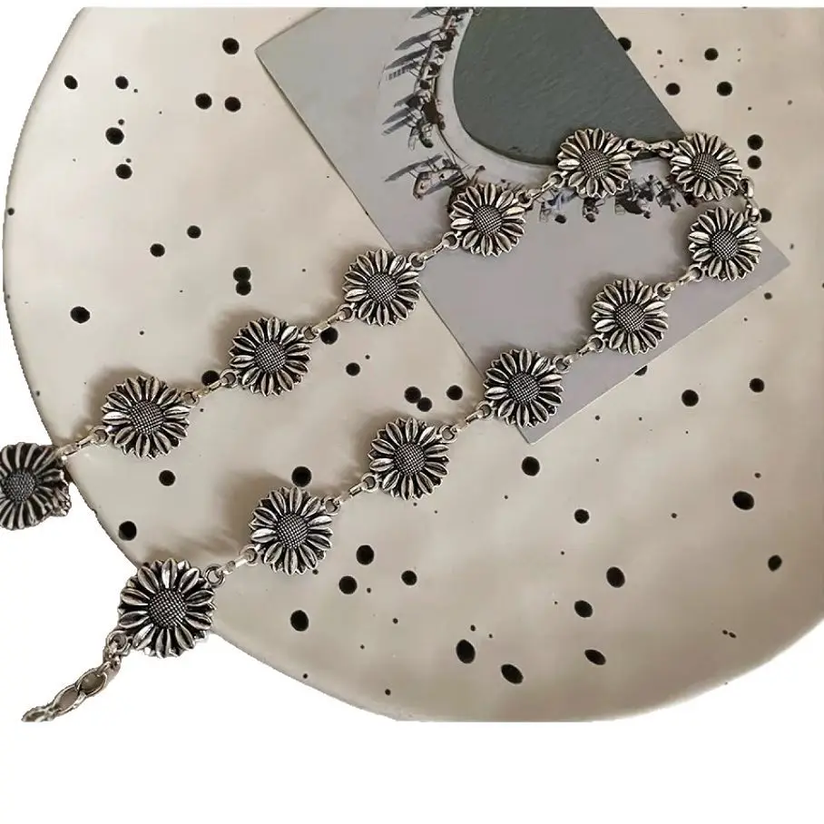 الرجعية المعادن عباد الشمس الخصر سلسلة المرأة الديكور جديد الصيف تنوعا فستان تصميم الخصر سلسلة-INS