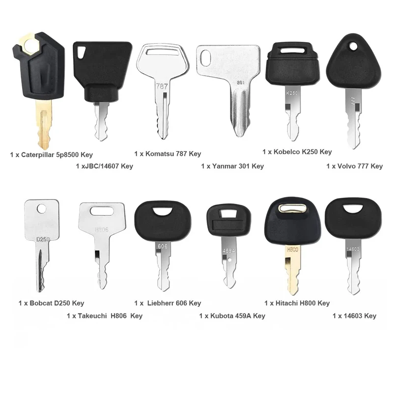 12 unidades de ignição de chave mestre para trator escavador de máquinas agrícolas de plantas pesadas