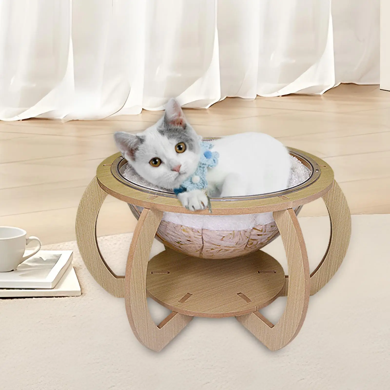 

Cat Bed Kitten Nest Sturdy, Stable,Easy to Clean, Wood Stand Cat Nest Cat Furniture for Kitty Pet Accessories Kitten Cat