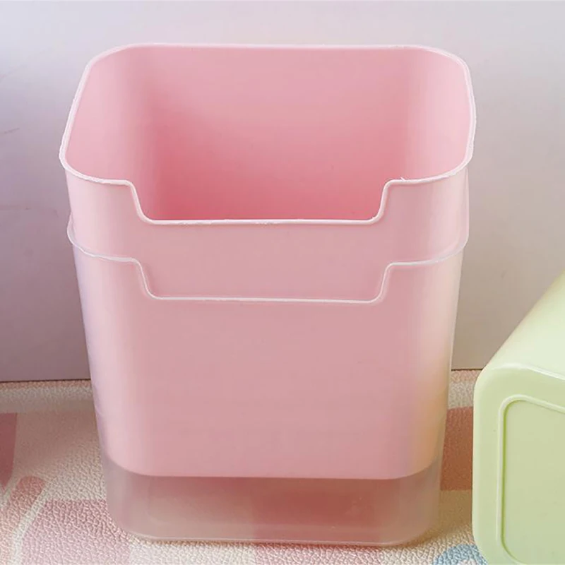 Kotak penyimpan pena, pemegang pena kapasitas besar, warna Solid, kotak penyimpanan pensil kreatif, kotak alat tulis sederhana, perlengkapan kantor