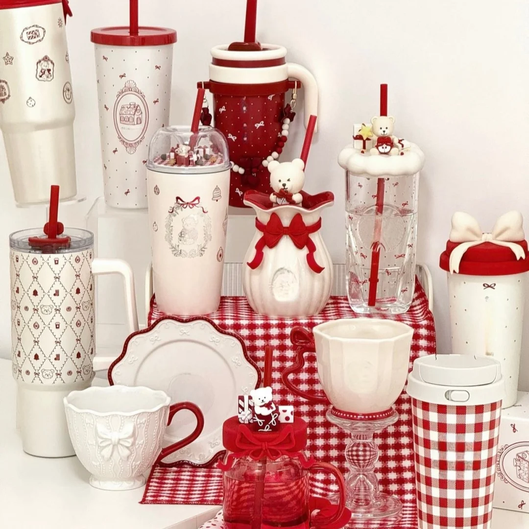 

Горячая продажа Bk Christmas, ограниченная серия, Heartbeat Tribe Square Series, керамическая табличка, соломенная изолированная чашка из нержавеющей стали, Рождество