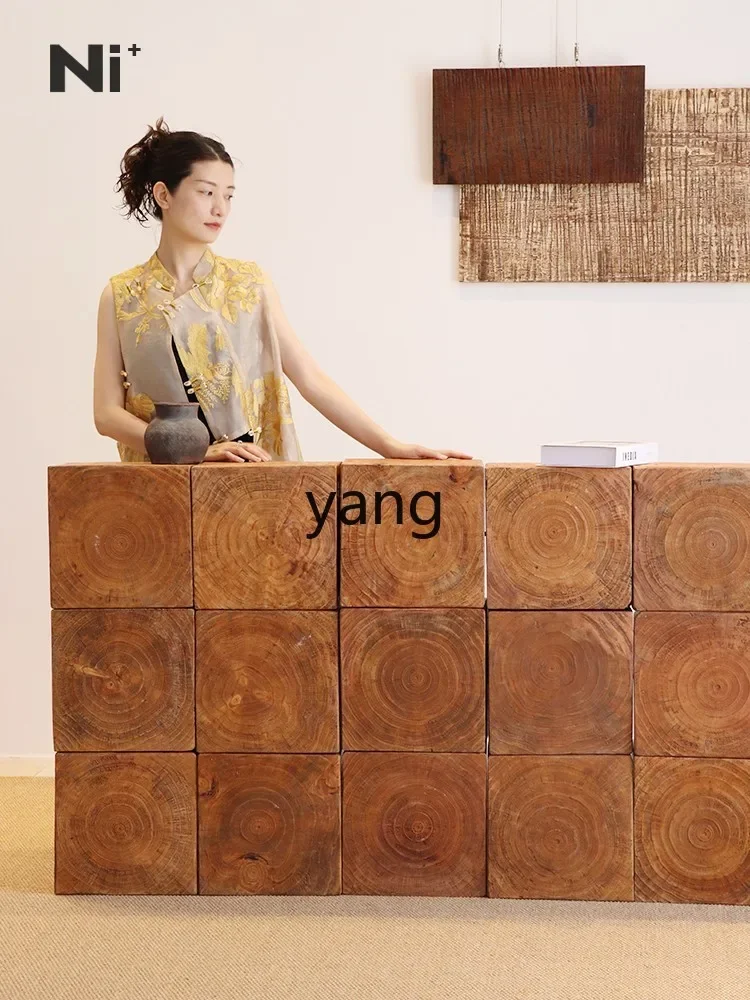 LMM hotel front desk wooden pier checkout page clothing store table solid wood