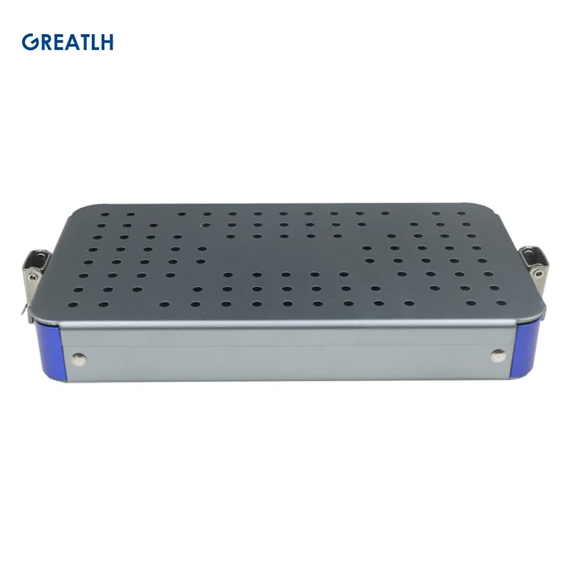 Two Type Choices Aluminium Alloy Sterilization Tray Case Box Disinfection Box Silicone Pad Aluminium Alloy