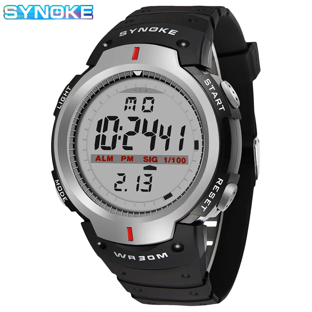 SYNOKE Digital Watch Outdoor Military  New For Men Fashion Retro Men Watch Sports Waterproof Men Watch Multifunctional Luminous