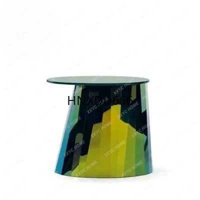 

Nordic Art Design Stainless Steel Glass Side Table Sofa round Combined Tea Table Corner Table