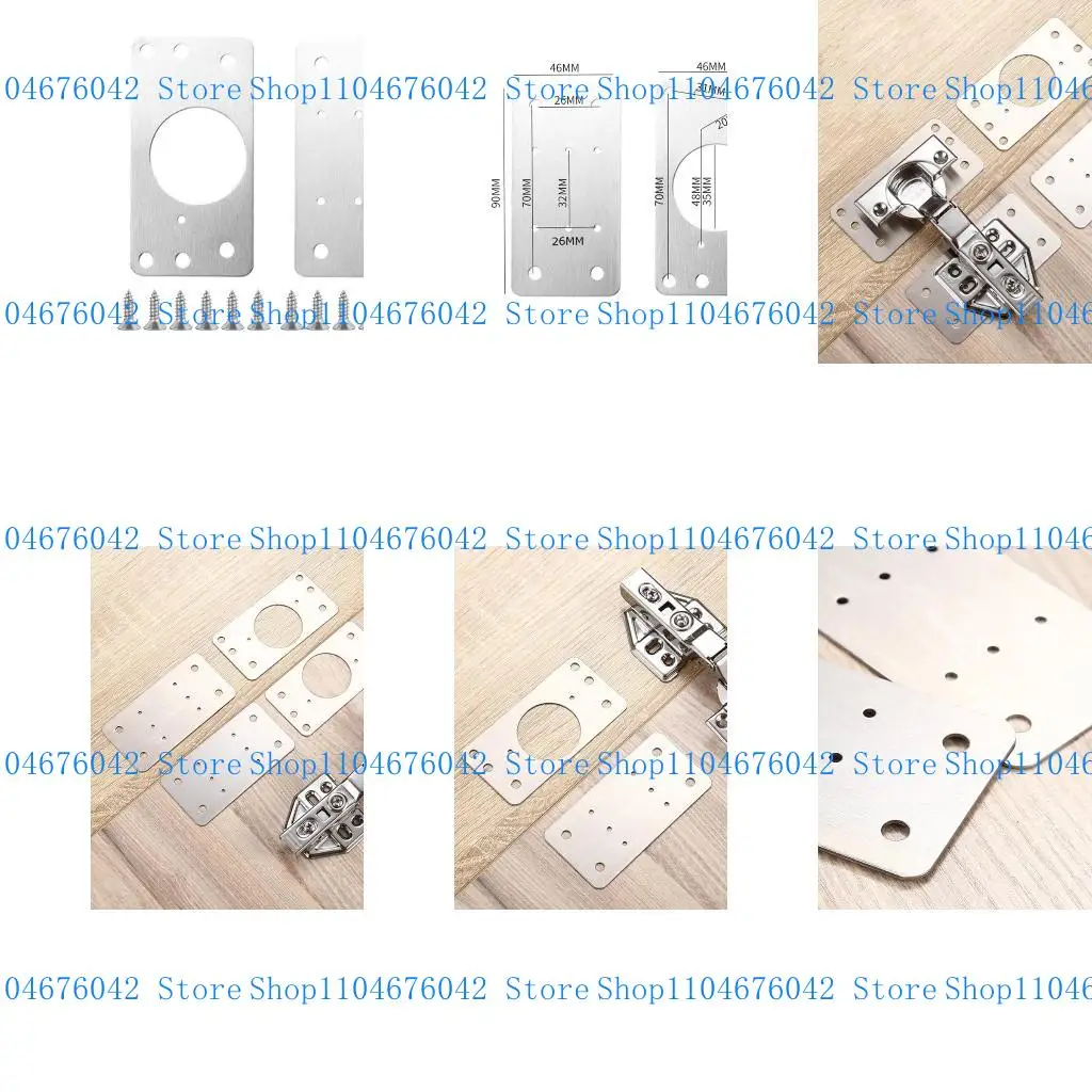 キャビネットヒンジ修理プレート 2 個 穴付き取り付けブラケット付き 木製ソファテーブルチェアベッド棚家具を固定します