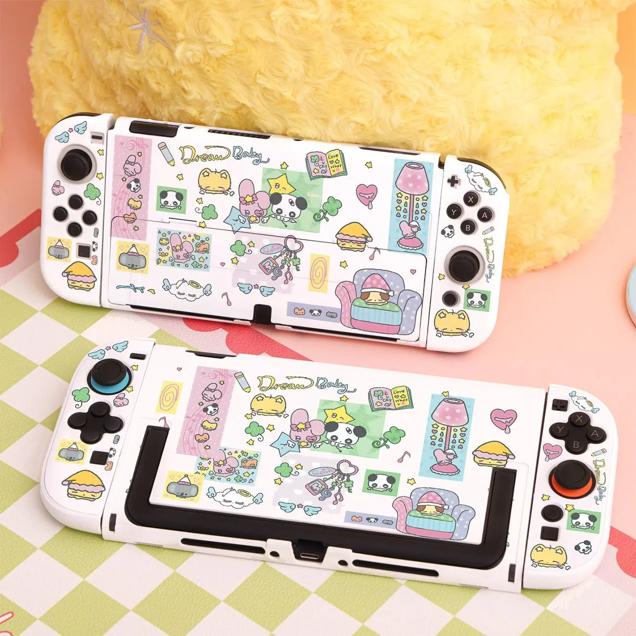 Transparent Glitter Switch 2 Case Dockable Joy-Con Kawaii Non-Slip Grip Shell for Nintendo Switch 2/OLED/NS Split Console Cover