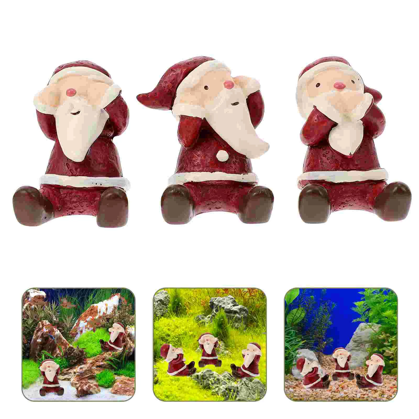 

Aquatic Christmas Decoration Xmas Micro Landscape Ornament Santa Claus Statue Miniature Decorations