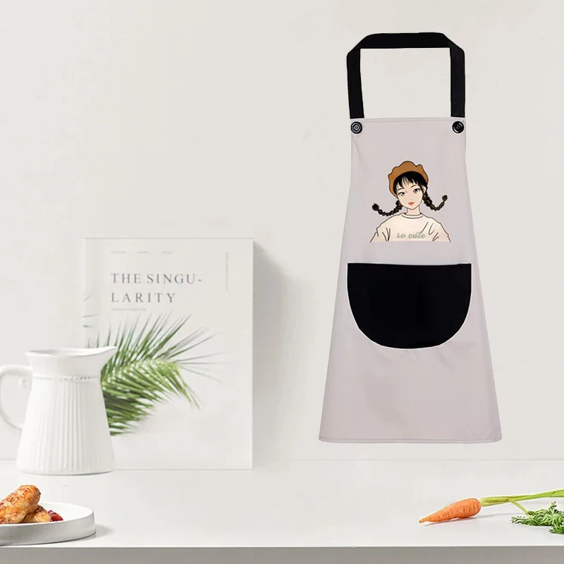 New Cute Japanese Apron Waterproof And Oil-Proof Home Kitchen Cooking Housework Female Fashion Apron