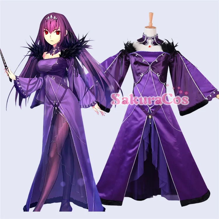 

Fate Grand Order Scathach cosplay costume purple dress uniform Halloween costumes for women Scathach cosplay