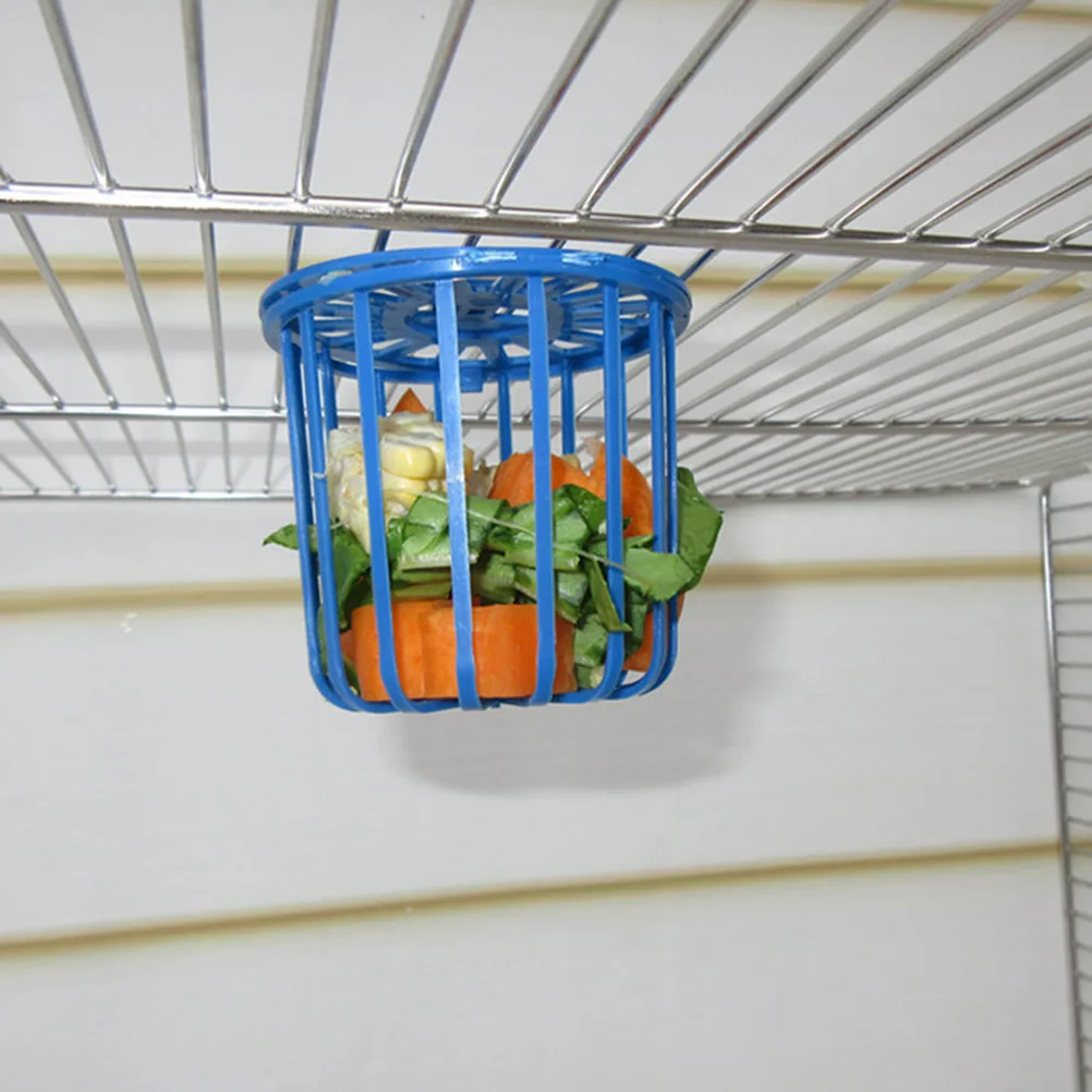 

4pcs Plastic Fruit Vegetable Basket Bird Cage Accessory Parrot Food Holder Moisture Resistant Small Birds Feeder Pet