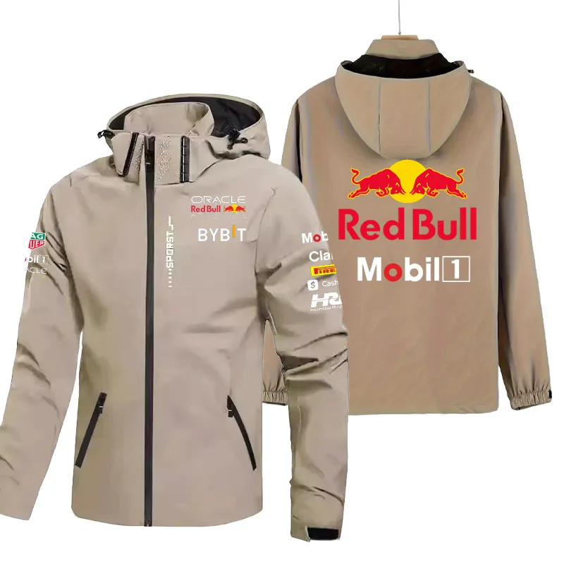 Red Bull Logo extérieur imperméable pour hommes vestes légères manteau avec capuche randonnée coupe-vent veste escalade Sport décontracté