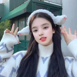 2025Lolita Cute Little Sheep Hair Hoop Plush Bow Bell Sweet Sheep Ear Headband Sheep Funny Photo Headband
