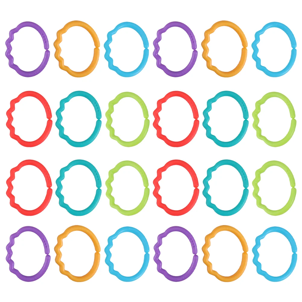 48 Pcs Pram Chain Links Grabbing Baby Pacifier Clip Molar Playthings Ring Colorful Infant Comforting Toy Toddler Car