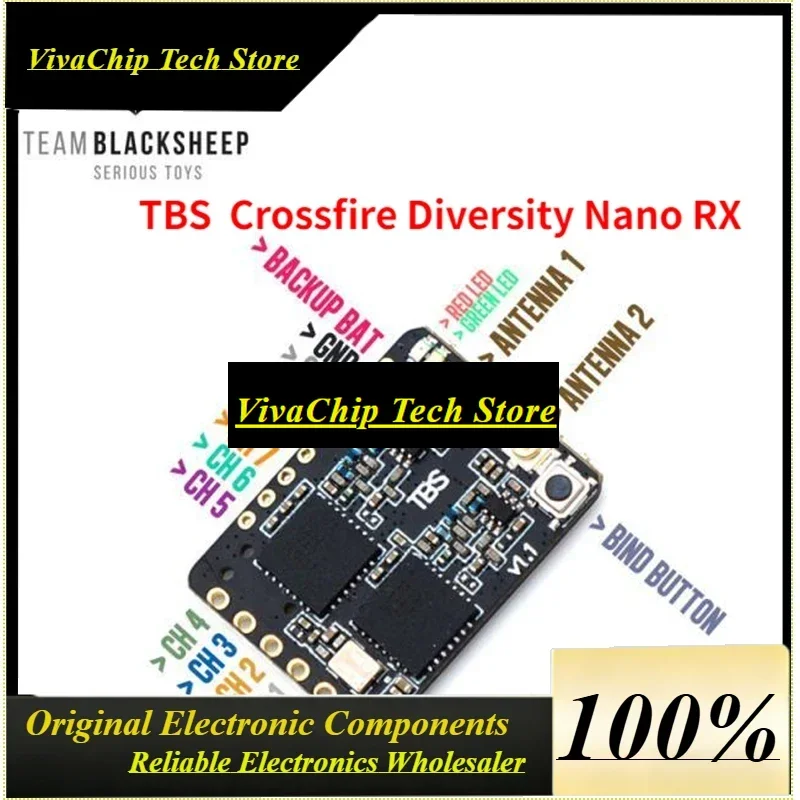 VivaCSTBS Team BlackSheep Crossfire Diversity Nano 915/868Mhz Receiver RX CRSF Long Range FPV Drones