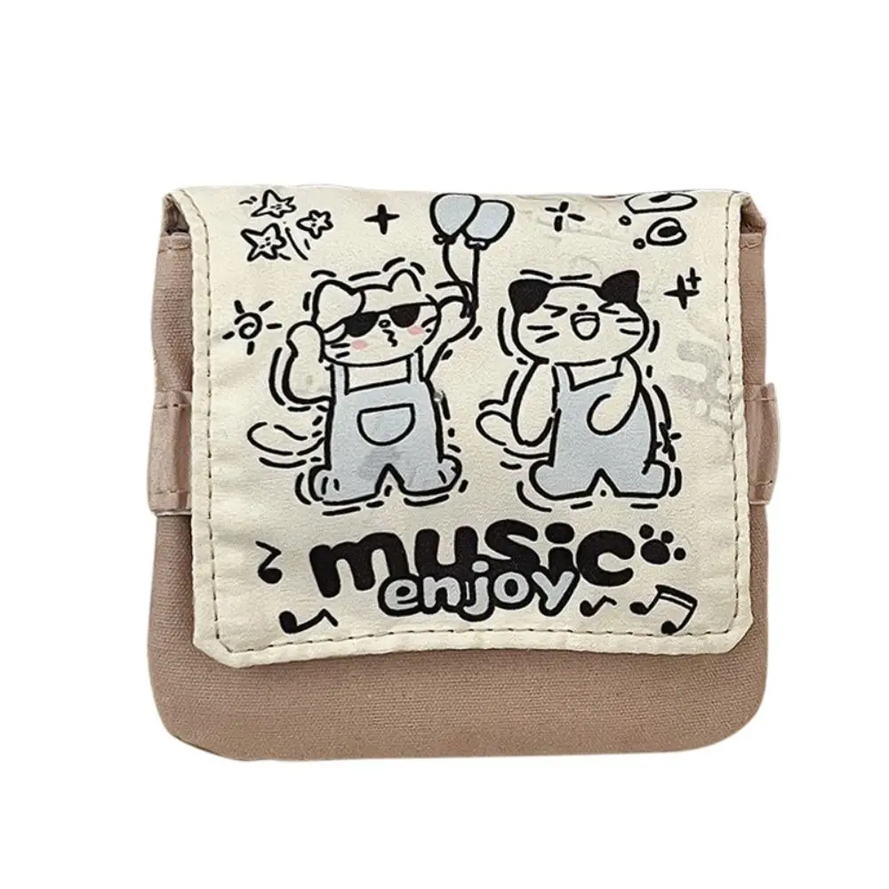 

Cat Mini Cosmetic Bag Makeup Bag Large Capacity Sanitary Napkin Storage Bag Korean Style Small Item Bag Cartoon Coin Purse