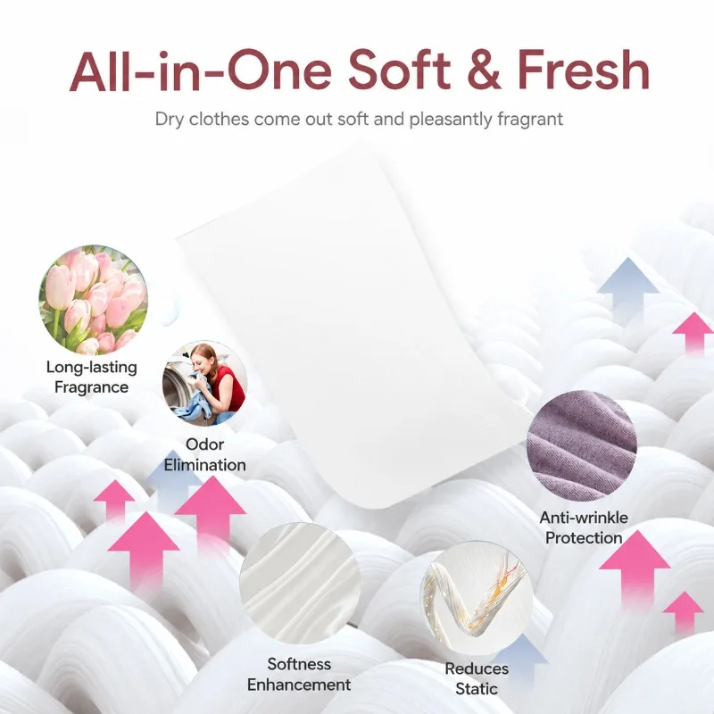 Dryer Fragrance Sheets Tumble Dryer Softener Paper Garment Drying Scented Tablets Special Anti Static Household Laundry