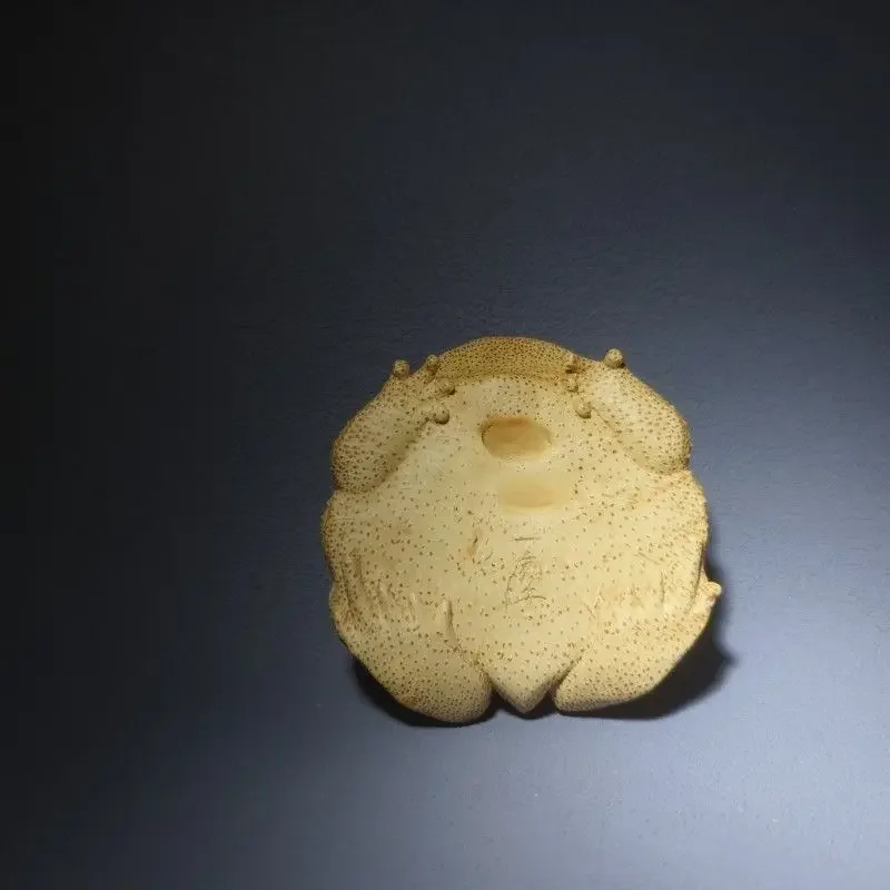 Old material engraving bamboo carving horned frog Wenwan hand ornament collection gift
