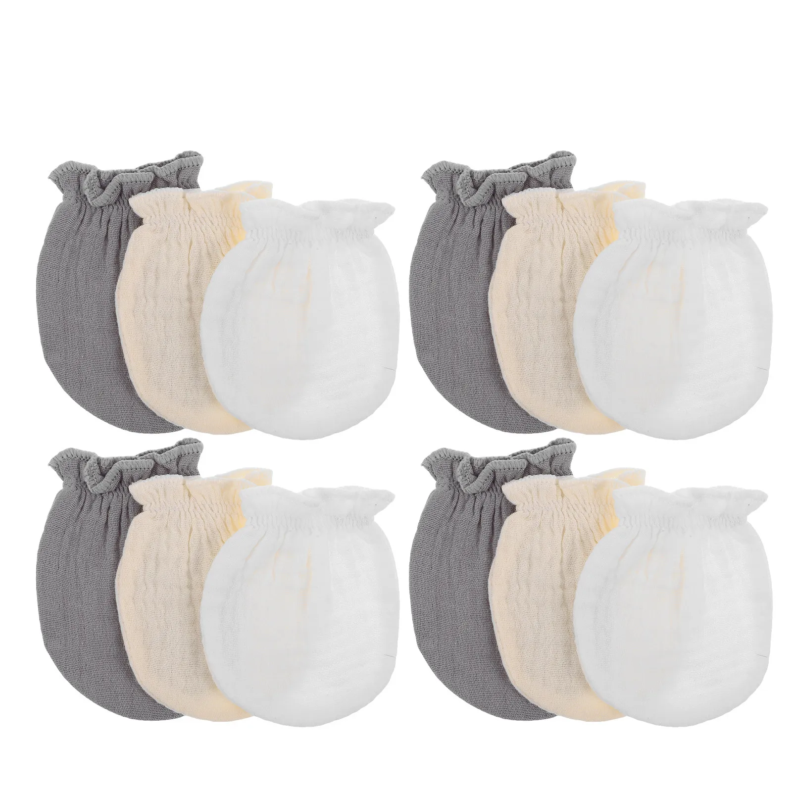 6Pairs Newborn Baby Mittens Antiscratch Breathable Gloves Soft Elastic Fit for Infant Toddlers Baby Mittens Newborn