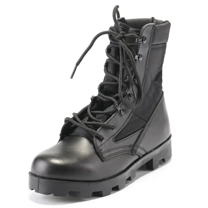Mens High-top Boots Outdoor Non Slip Hiking Boots Classic Military Tactical Booties Lace Up Desert Ankle Boots Botas Para Hombre