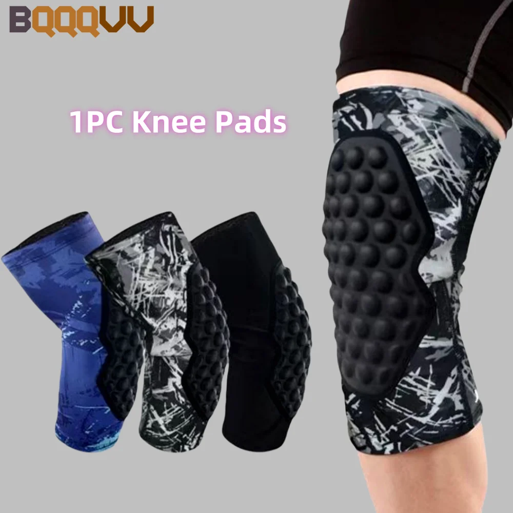 Honeycomb Basketball Knee Pads, Compression Leg Sleeve, Breathable Knees, Protective Brace Support, Outdoor Sport Training, 1Pc