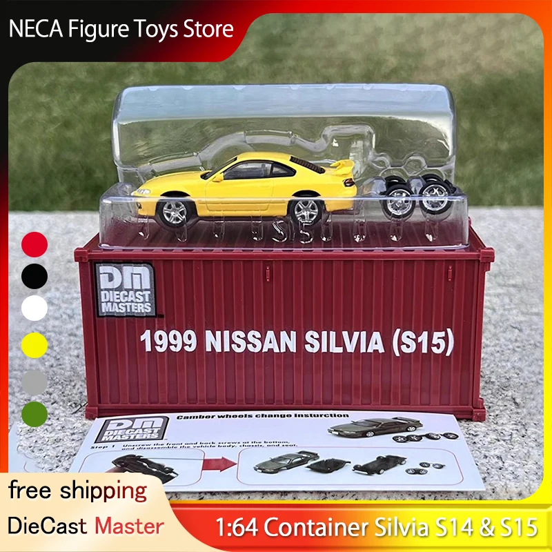 

DM DieCast Master 1:64 Scale Alloy Car Model - Silvia S14 & S15 JDM Collectible Container Vehicle Toy in Stock Yellow White Red