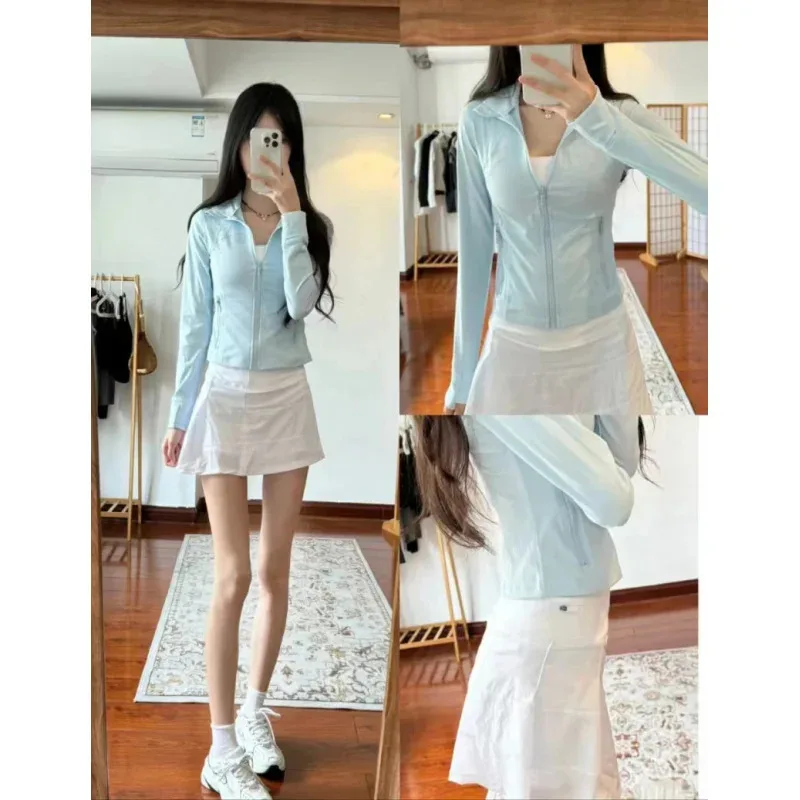 

Women Cropped Define Jacket Spring and Autumn Tight-fitting Thin Sportswear Training Running Gym Yoga Cardigan Jacket Coat