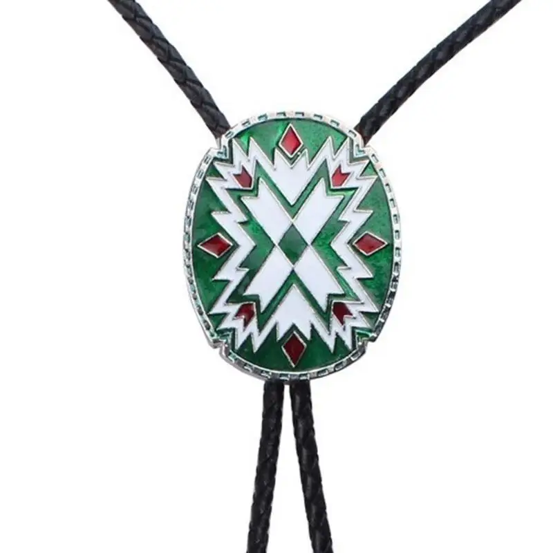 

652F плетеный галстук-боло на шнурке с гравировкой тотемный шарм ковбойский галстук ожерелье в стиле кантри галстук-боло