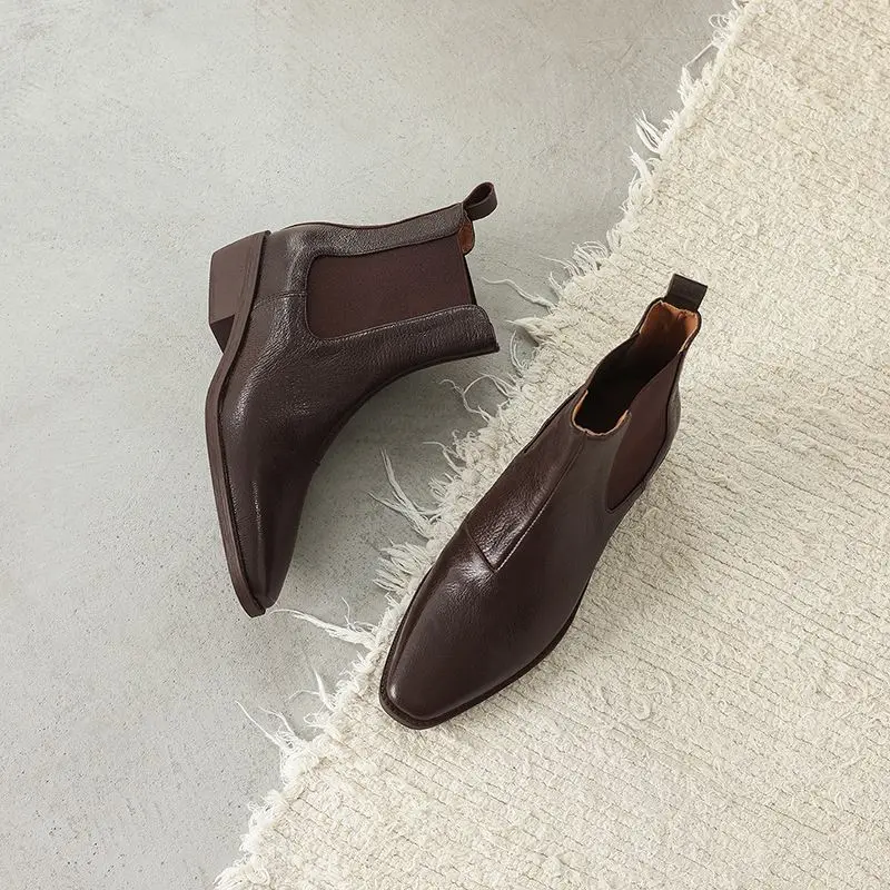 MORAZORA حجم 34-42 جلد طبيعي Chelase أحذية النساء تمتد حذاء من الجلد اليدوية الخريف الشتاء موضة السيدات مكتب الأحذية #2