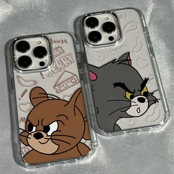 NEW Tom And Jerry Angry Cute Phone Case For iPhone 16 15 14 13 12 11ProMax XS Max XR 7 8 15 Plus Cheese Silicone Cute Back Cover