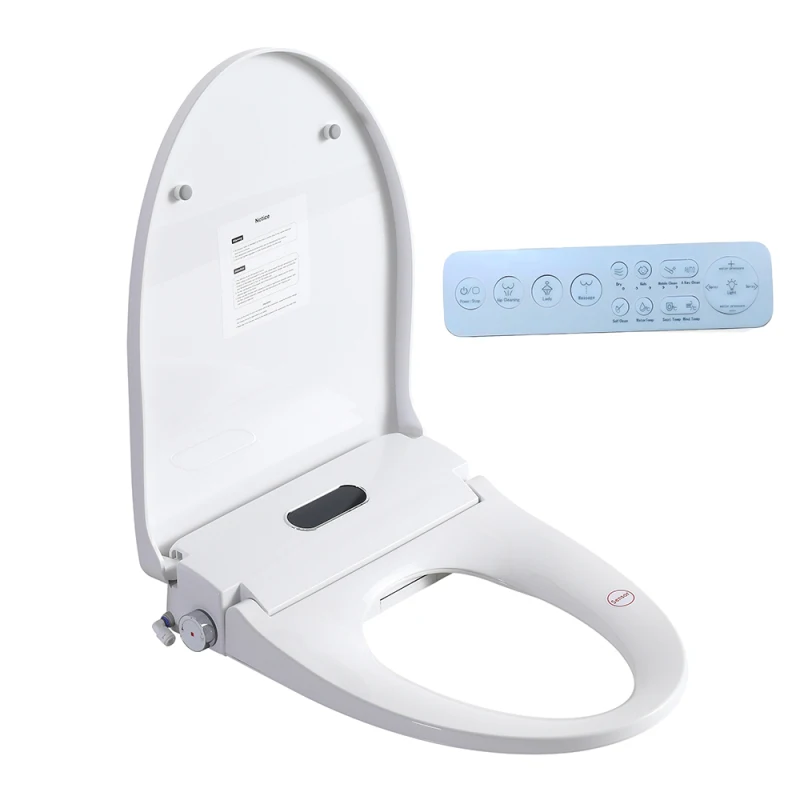 Alixeperss Store Smart Bidet Toilet Seat with Side Knob Adjustable Heated Seat with Water Temperature and Pressure Adjustment
