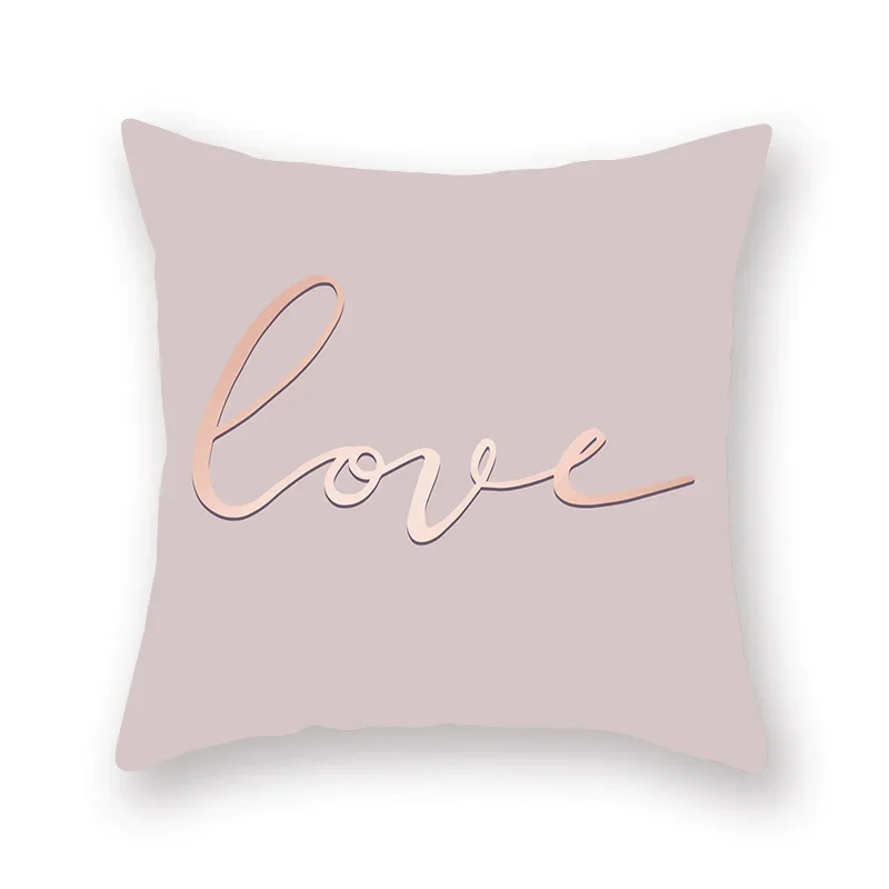 Rose Gold Decorative Throw Pillow Cover Wedding Party Decoration Living Room Sofa Bed Cushion  Couple  Home Decor