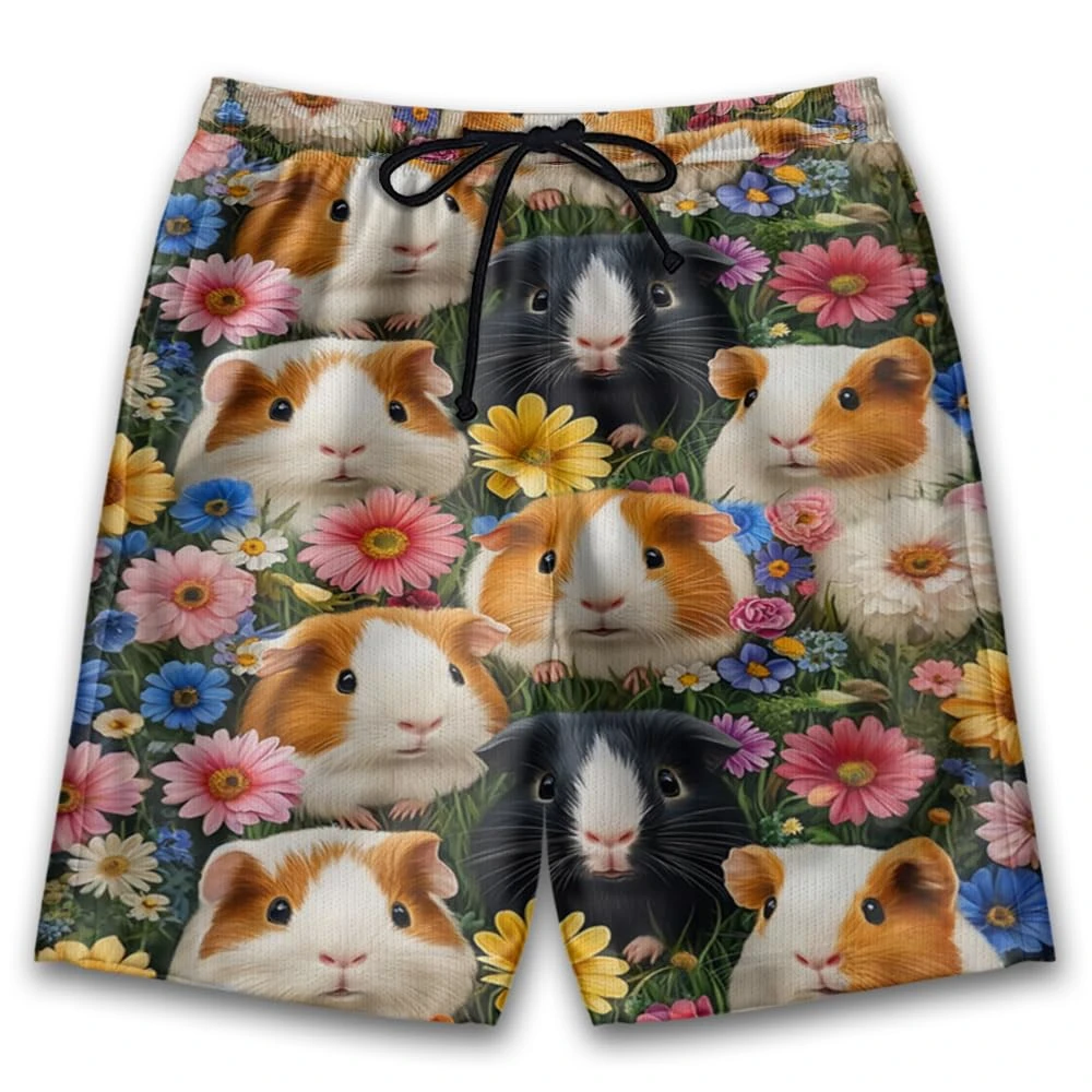 

2025 шорты унисекс с 3D принтом, забавные домашние животные, морская свинка, повседневные мужские гавайские спортивные пляжные шорты с животными, прогулочная домашняя одежда для сна, брюки