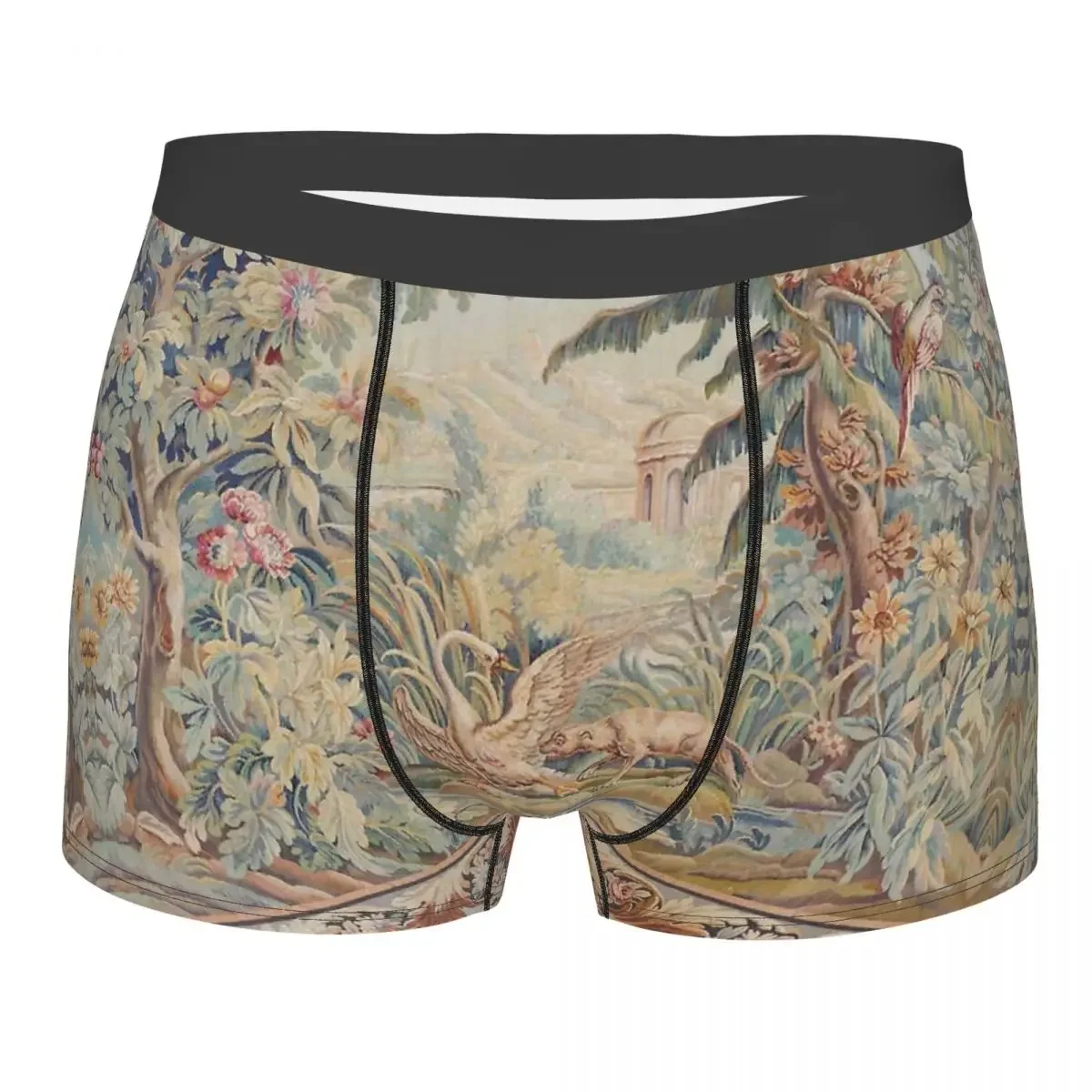 Aubusson Antique French 19th Century French Landscape Swan Underpants Homme Panties Men's Underwear Comfortable Boxer Briefs