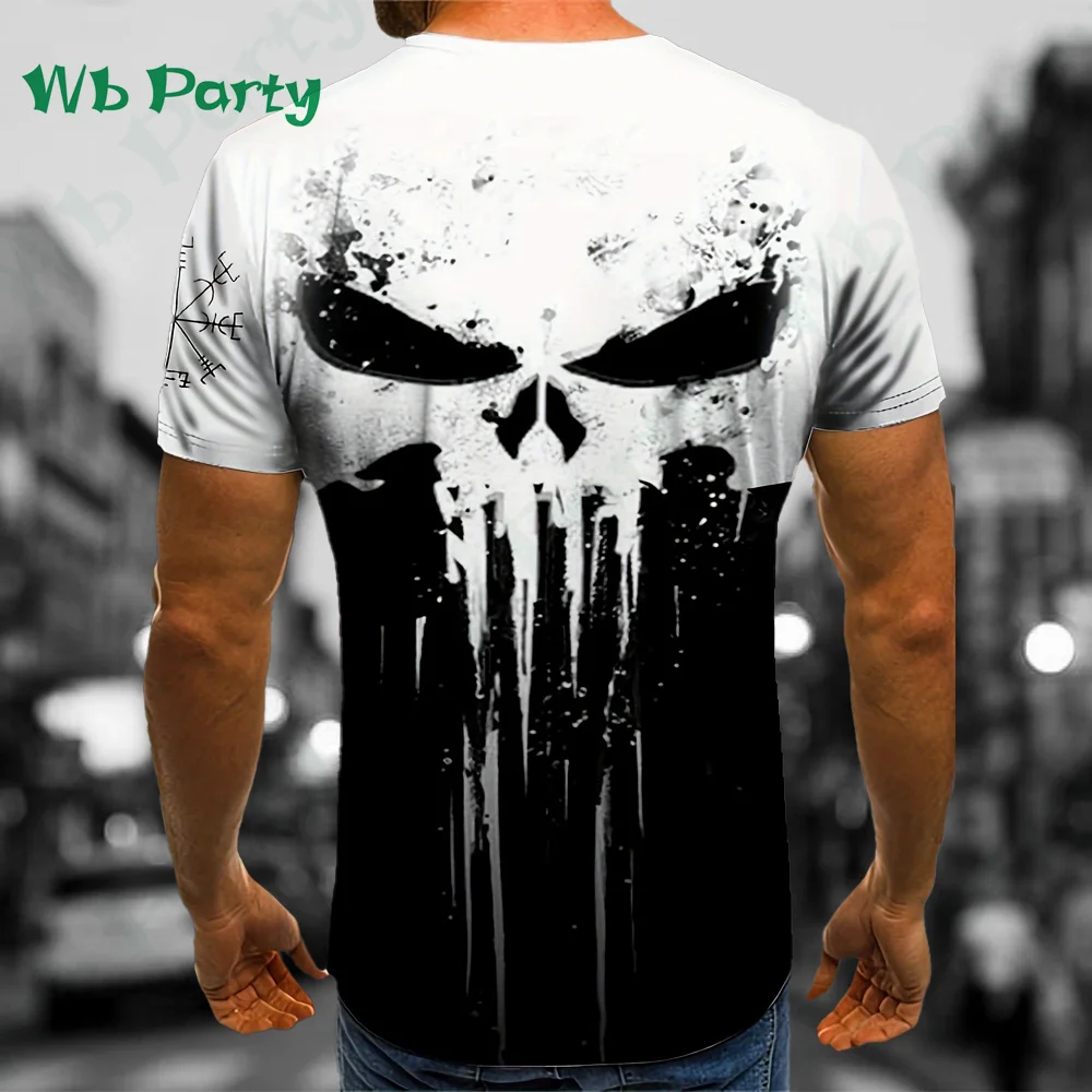 T-shirts Men Skull Print Clothes Men Graphic T shirts Oversized T-shirt Y2k Oversize T-shirt Short Sleeve Tee Compression Shirt