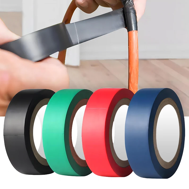 10M/20M Wire Flame Retardant Electrical Insulation Tape PVC Tape Waterproof Self-adhesive Electrician Tape 18mm White Black