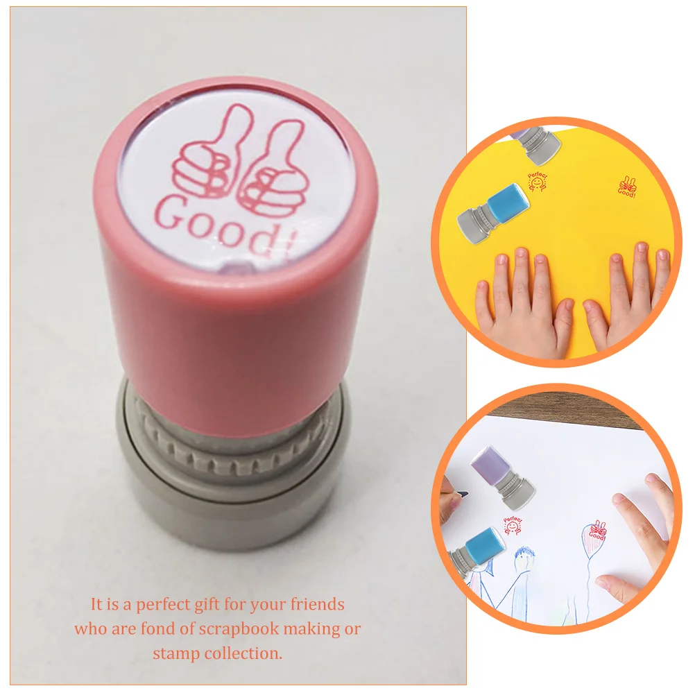 Ergonomic Stamper Stamper for Kids, Incentivar, Cartoon Chapter, Recompensa do professor, Educacional, Selo conveniente, 4 pcs
