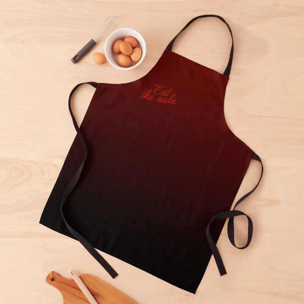 

Eat the rude - text quote from Hannibal Apron professional aesthetic apron kitchen novelty items for home Housewares kitchen