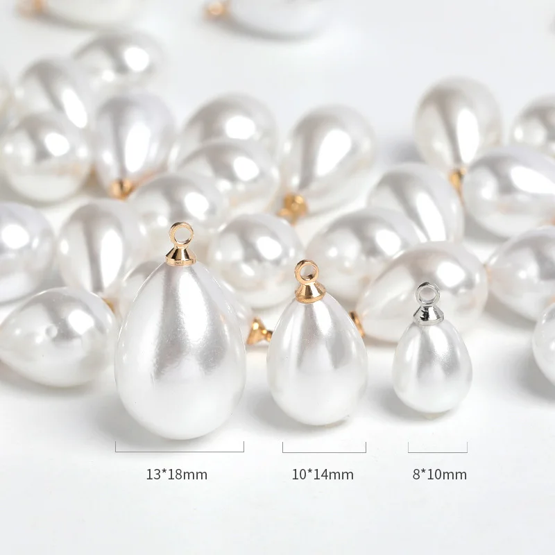 20pcs/lot Imitation Teardrop Pearl Beads Charms Pendant for DIY Jewelry Making Accessories Handmade Earring Bracelet Necklace