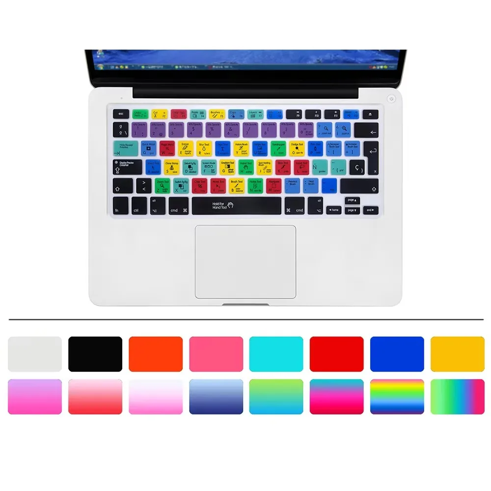 Spanish Photoshop PS shortcuts Hotkeys Keyboard Cover Skin Film For MACBOOK PRO AIR Retina 13