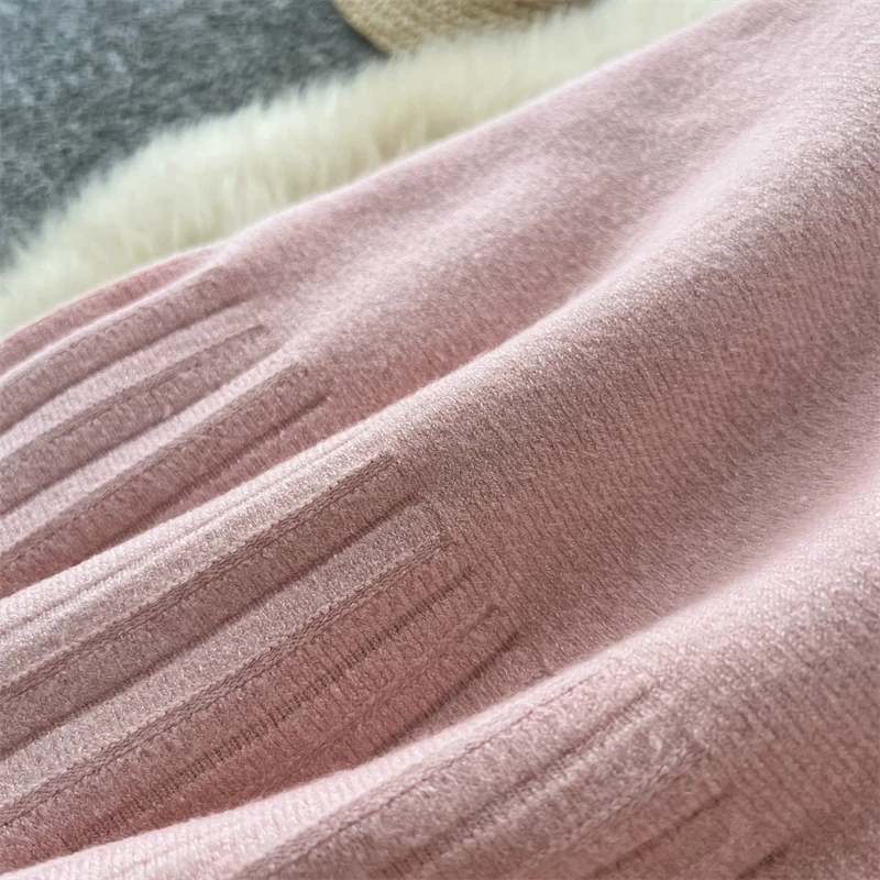 Damen-Strick-Minirock mit hoher Taille, plissierter Swing-Rock, Herbst-Winter, warm, weich, A-Linien-Rock, Damen-Freizeitkleidung, Alltagsbekleidung, Unterteil 644 – Detail 14