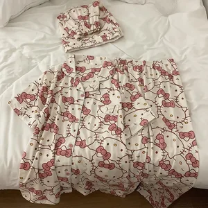 Sanrio Hello Kitty Short Pyjamas Sets, Designs Kawaii, losen Pyjama, Heimkleidung, Geburtstagsgeschenke für Mädchen, 3 Stück 12 Hauptverkäufe Pajama Hello Kitty - №12