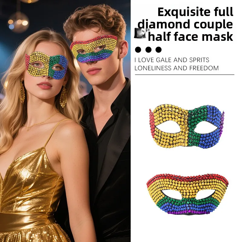

Diamond Studded Mask Christmas Ball Full Diamond Fox Face Half Face Mask Holiday Party Mask Halloween Party Decoration