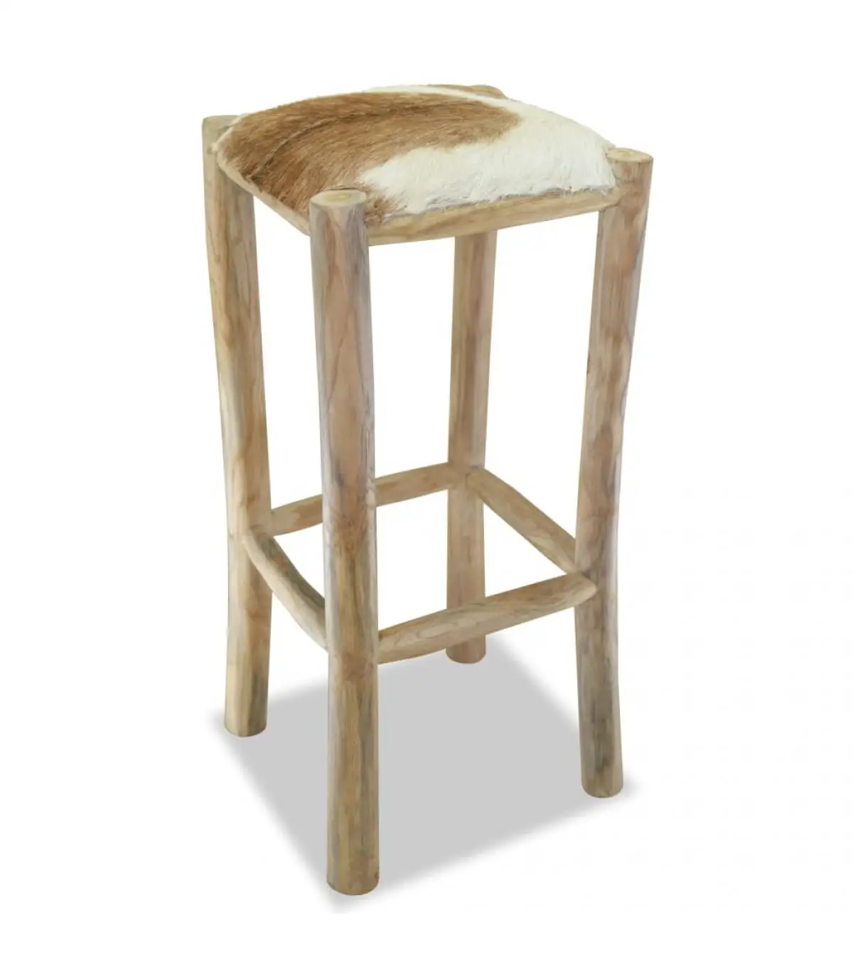 Solid teak wood genuine leather kitchen stool kitchen stools