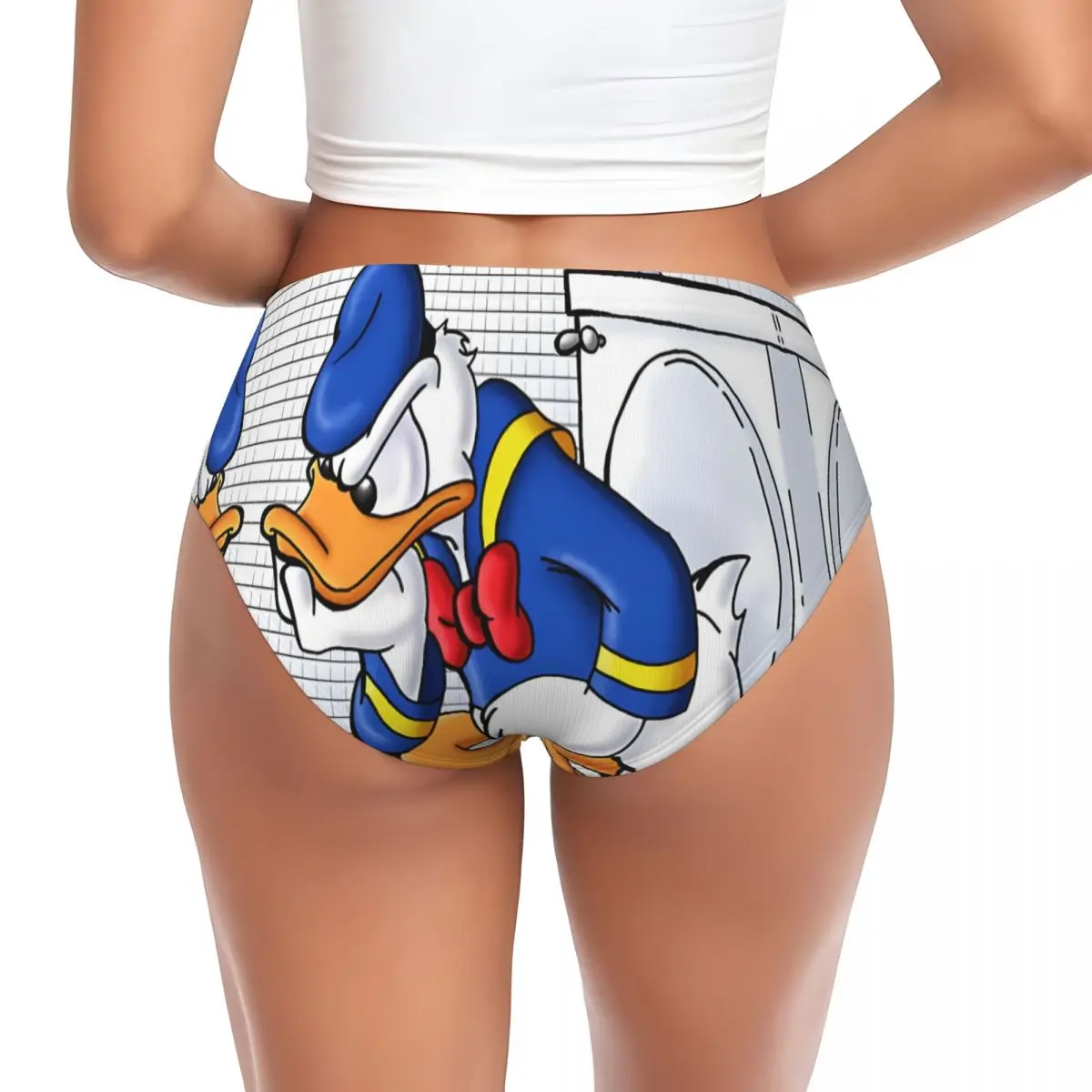 Женские трусики с изображением Дональда Дака в стиле аниме комиксов, дышащие трусы, нижнее белье